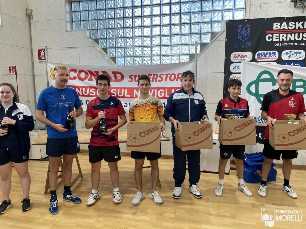 Torneo Open Fitet di Cernusco 2023 (Milano) 2023 Tennistavolo Morelli - Podio quarta categoria - Conad Super Store