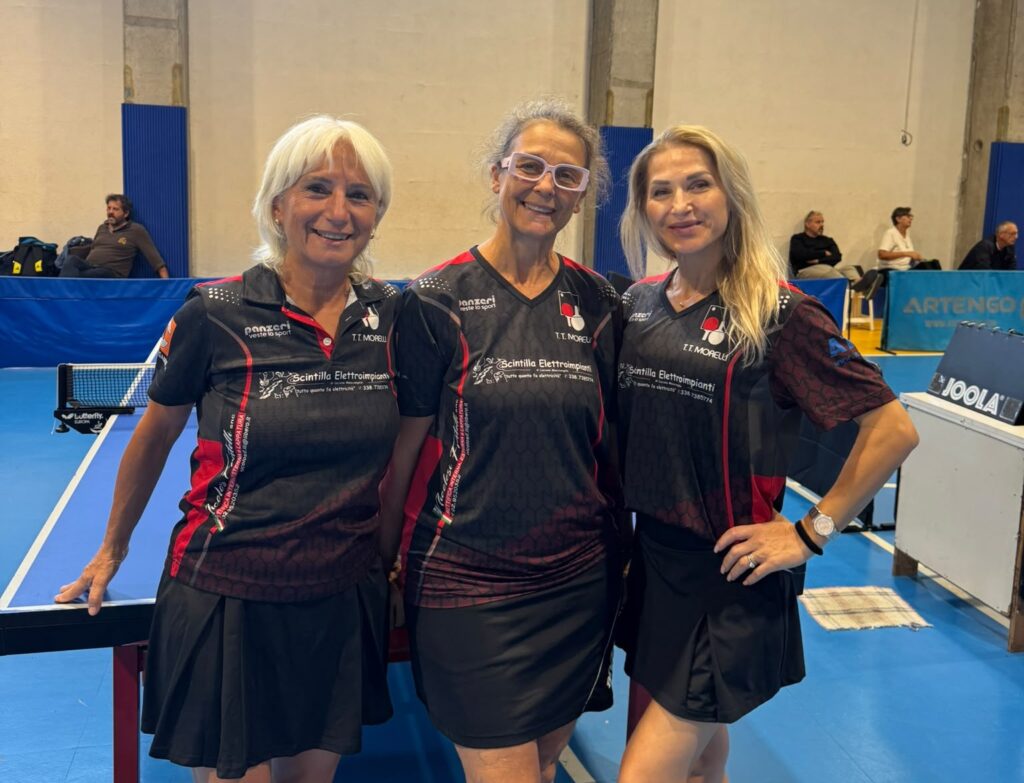 risultati tt morelli due quarti e successo calindri - Susanna Franco, Margherita Servadio e Silvia Sirbu del Tennistavolo Morelli al primo concentramento femminile di serie C Lombardia del 2026/27 a Pavia