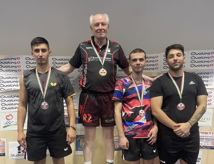 risultati tt morelli due quarti e successo calindri - Podio di Marco Calindri del Tennistavolo Morelli all'open di Cortemaggiore